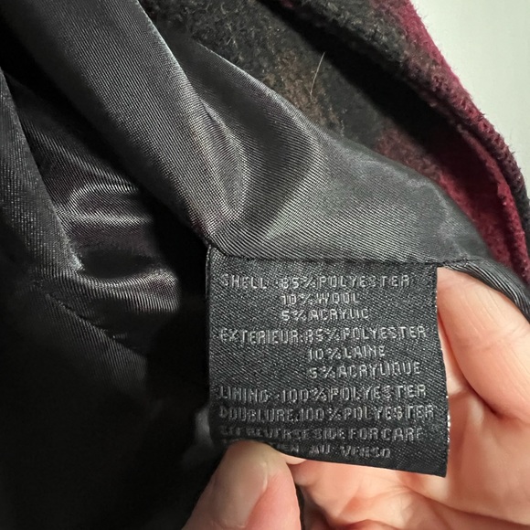 Steve Madden red and black Small plaid coat - Picture 6 of 7